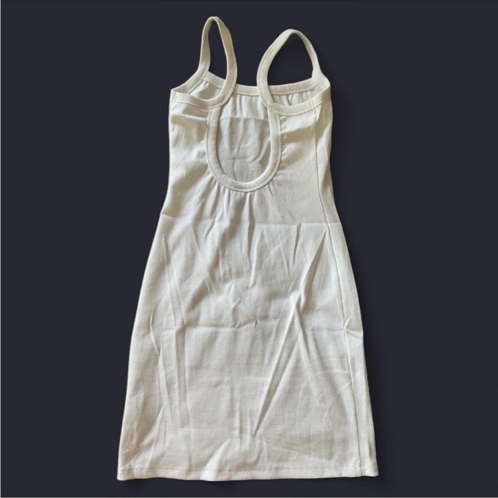White Mini Ribbed Dress - Picture 7 of 8